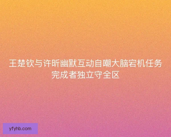 王楚钦与许昕幽默互动自嘲大脑宕机任务完成者独立守全区