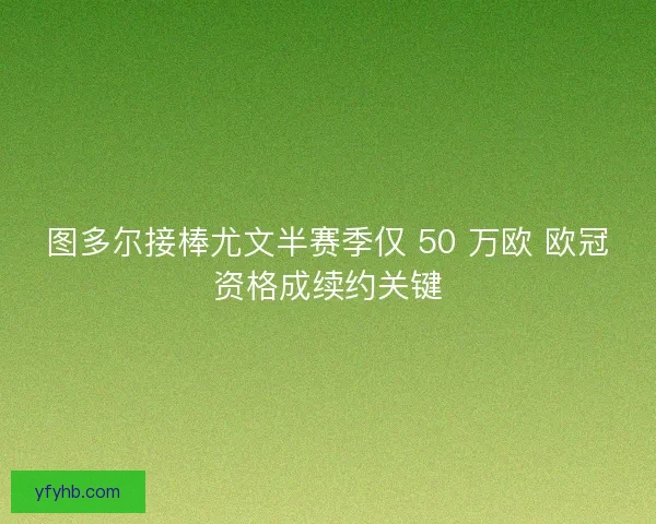 图多尔接棒尤文半赛季仅 50 万欧 欧冠资格成续约关键